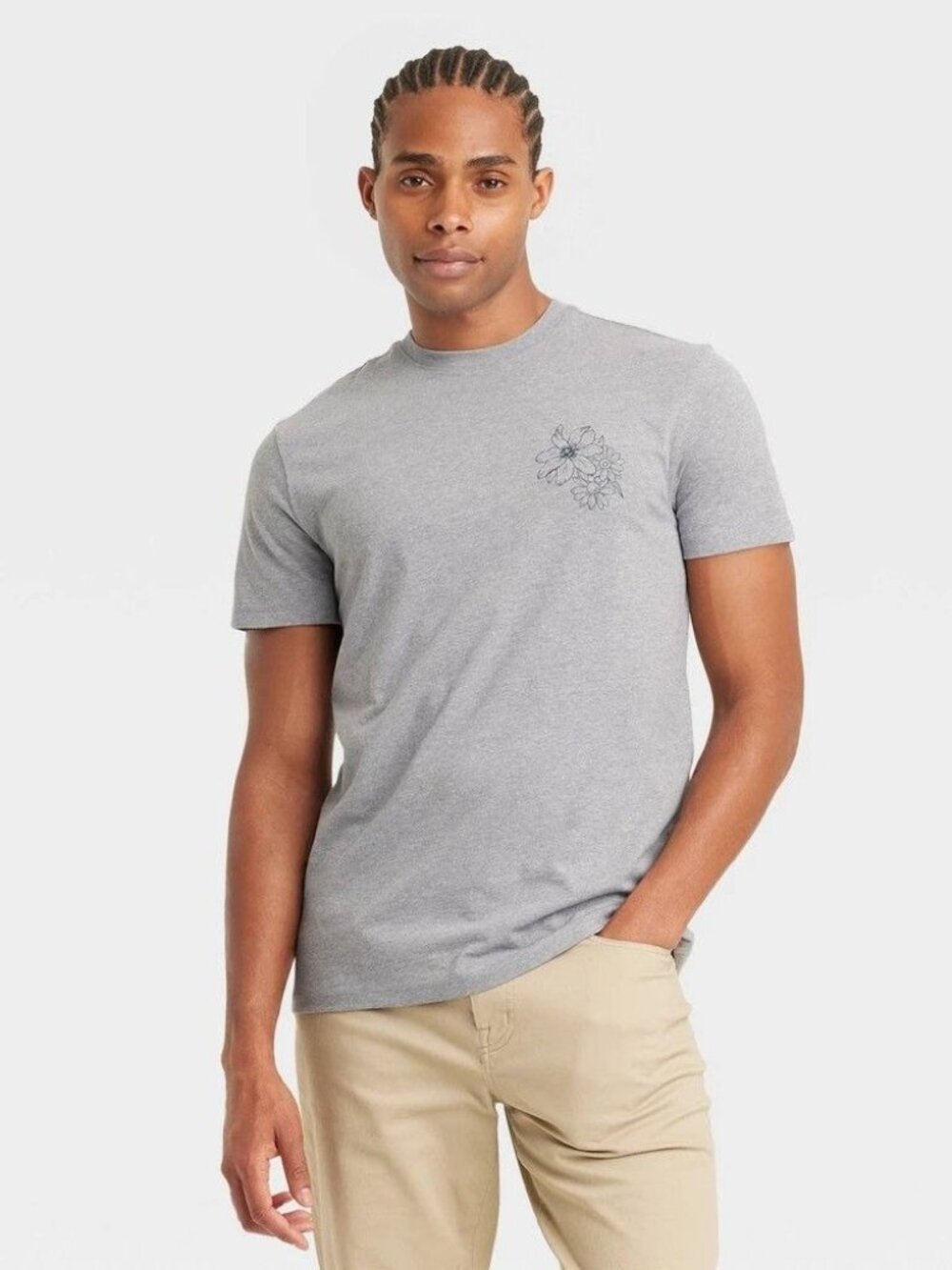 NWT Men's L Short Sleeve Graphic T-Shirt - Goodfellow & Co Thundering Gray Large